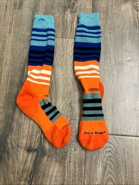 Darn Tough Men's Orange & Blue Striped Athletic Socks